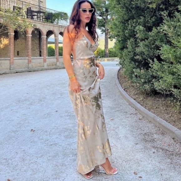 RARE METALLIC PRINT SLIP DRESS - Picture 7 of 17